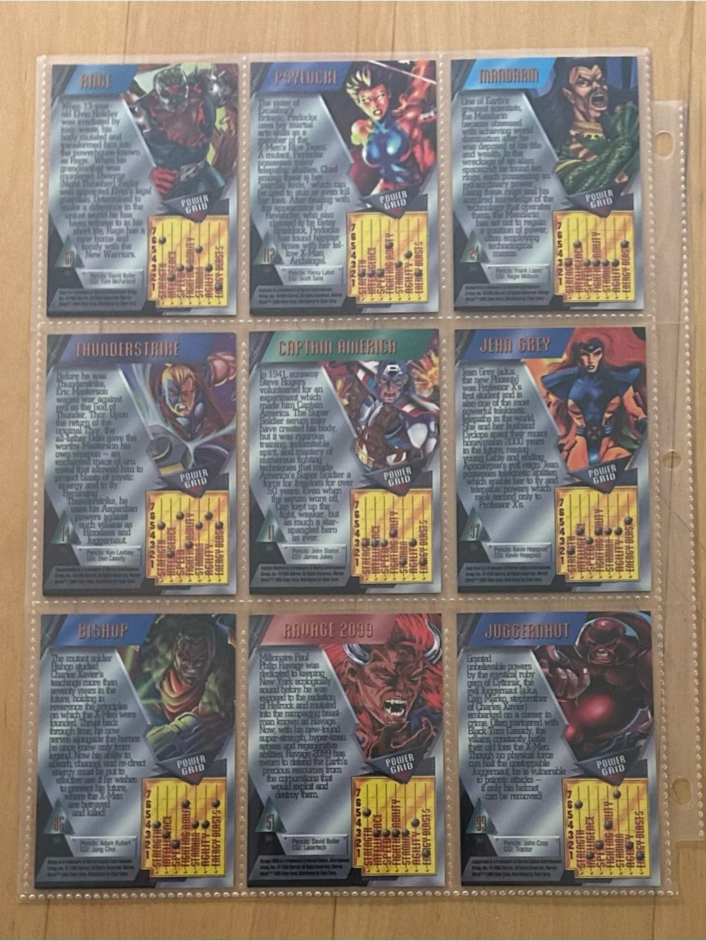 Marvel Metal Collector’s Cards (Lot of 9) - VGC